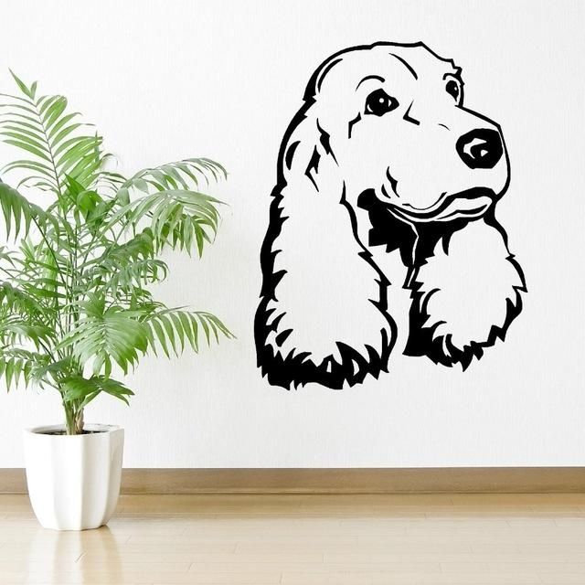 Aliexpress : Buy Cocker Spaniel Dog Vinyl Wall Art Room Throughout Animal Wall Art (View 9 of 20)