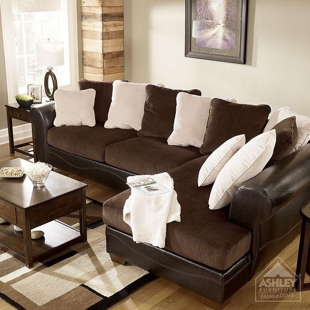 Ashley Furniture Homestore – Victory – Chocolate Sectional Intended For Ashley Corduroy Sectional Sofas (Photo 2 of 20)