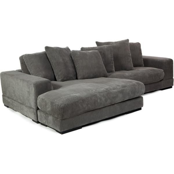 Aurelle Home Charcoal Left Or Right Grey Sectional Sofa – Free Intended For Charcoal Gray Sectional Sofas (View 2 of 20)