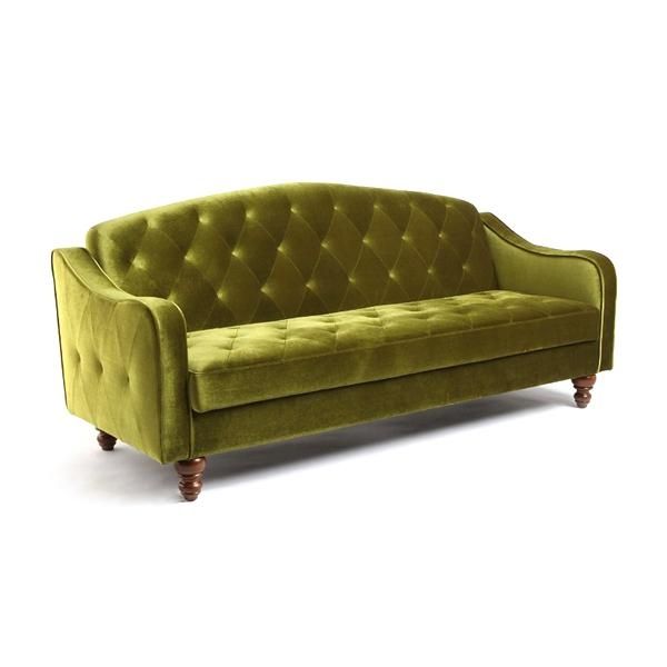 Ava Velvet Tufted Sleeper Sofa Sofas Green Urban Outfitters Eclectic Intended For Tufted Sleeper Sofas (View 14 of 20)