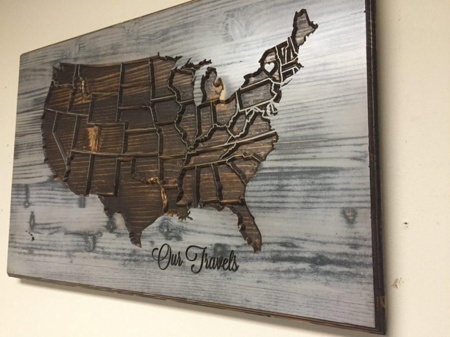 Awesome Us Map Canvas Wall Art Pallet Project String And Wall Inside Us Map Wall Art (View 7 of 20)