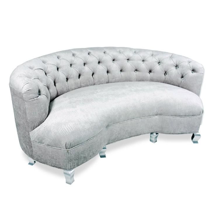 Baby Jayne Sofa – Silver Velvet Fabric – Hautehousehome With Regard To Silver Tufted Sofas (View 5 of 20)