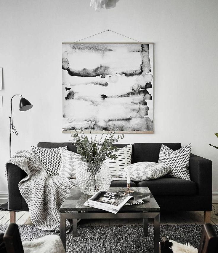 Best 25+ White Couch Decor Ideas On Pinterest | Fur Decor, Grey Inside Sofas Black And White Colors (View 2 of 20)