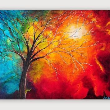 Best Teal Canvas Painting Products On Wanelo Throughout Red And Turquoise Wall Art (View 4 of 20)