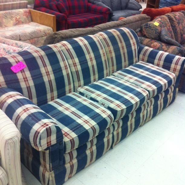 Blue Red And Beige Plaid Couch | Hometown Thrift | Flickr Pertaining To Blue Plaid Sofas (Photo 11 of 20)