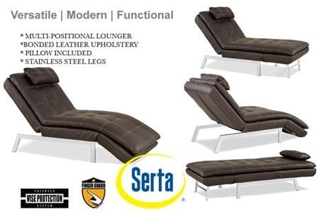 Brown Leather Chaise Lounger Futon | Valencia Chaise Serta Euro Pertaining To Euro Loungers (View 19 of 20)