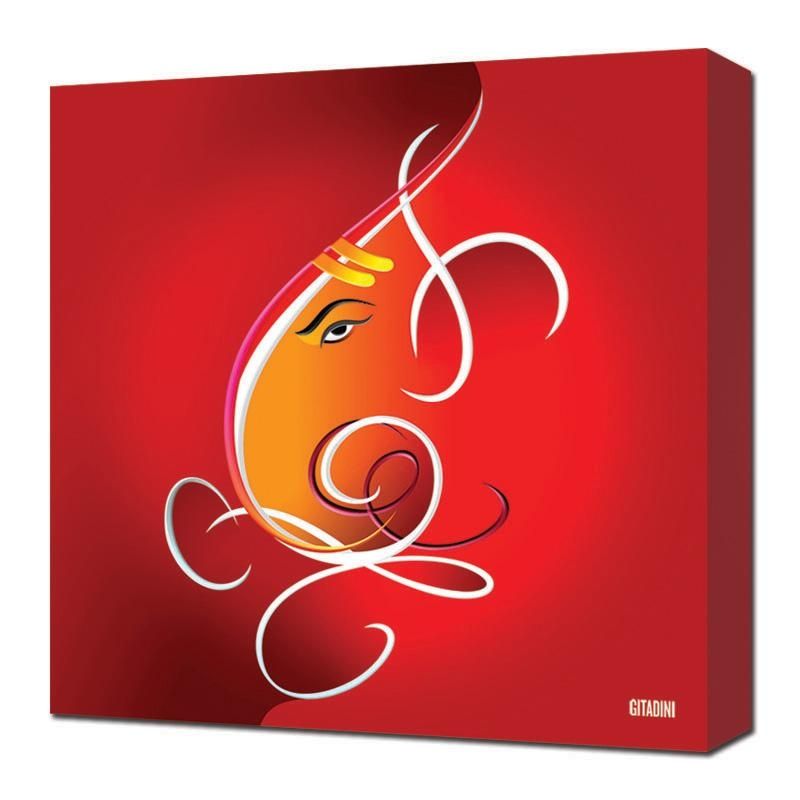 Canvas Wall Art – Modern Ganesh Red | With Ganesh Wall Art (View 6 of 20)
