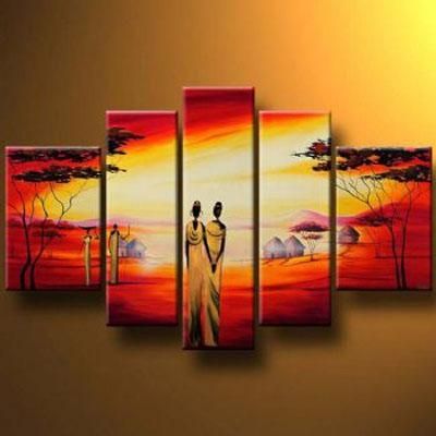 City Buildings View Modern Canvas Art Wall Decor  Landscape Oil For Oil Painting Wall Art On Canvas (View 20 of 20)
