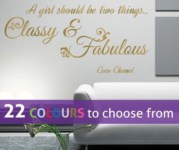Classy And Fabulous Designer Coco Chanel Fashion Quote Wall Pertaining To Coco Chanel Wall Decals (View 11 of 20)