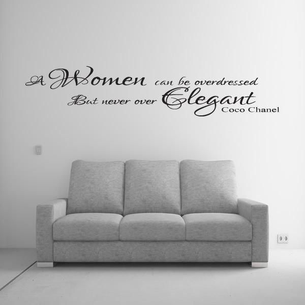Coco Chanel Women Elegant Wall Art Quote Sticker – Lounge Bedroom For Coco Chanel Wall Decals (Photo 2 of 20)