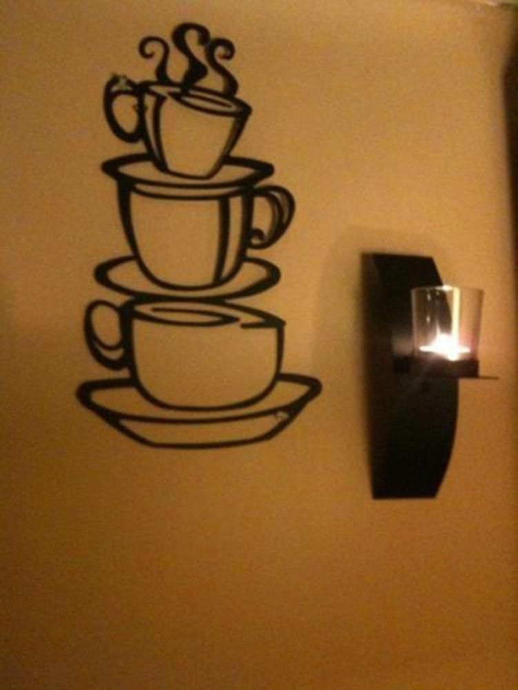 Coffee House Cup Java Silhouette Wall Art Metal Mug Kitchen Home In Metal Coffee Cup Wall Art (Photo 15 of 20)