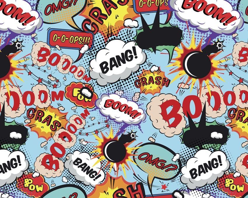 Comic Pop Wallpaper Mural | Plasticbanners Throughout Pop Art Wallpaper For Walls (View 16 of 20)