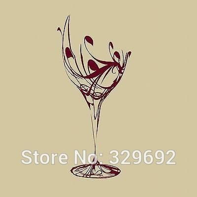 Compare Prices On Wine Glass Stickers  Online Shopping/buy Low Pertaining To Martini Glass Wall Art (View 18 of 20)