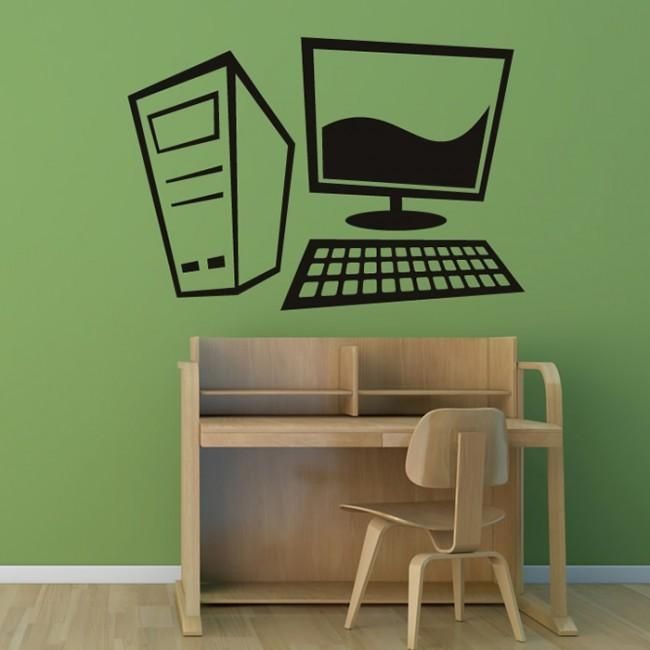 Computer Keyboard Screen Office Wall Stickers Business Home Decor For Computer Wall Art (Photo 5 of 20)