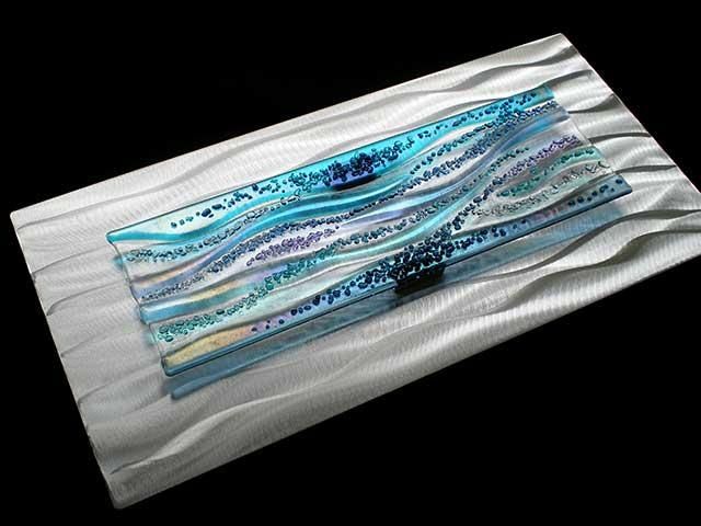 Contemporary Glass Wall Art, Fused Glass & Metal Wall Art,kim Intended For Fused Glass Wall Art (View 10 of 20)