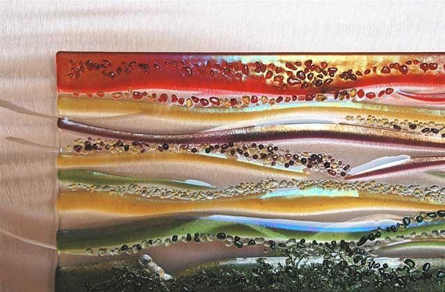 Contemporary Glass Wall Art, Fused Glass & Metal Wall Art,kim Within Large Wall Art For Kitchen (View 14 of 20)