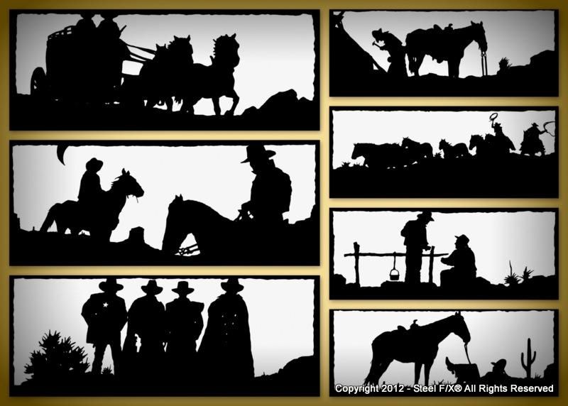 Custom Steel Art Designs Patterns Pertaining To Western Metal Wall Art Silhouettes (View 16 of 20)