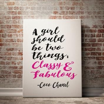 Digital Download Motivational Print Coco From Lifeandstyleprint Throughout Coco Chanel Quotes Framed Wall Art (Photo 19 of 20)