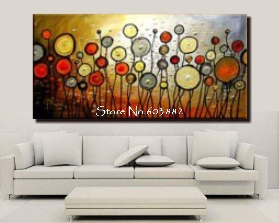 Discount 100% Handmade Large Canvas Wall Art Abstract Painting On Inside Huge Canvas Wall Art (View 2 of 20)