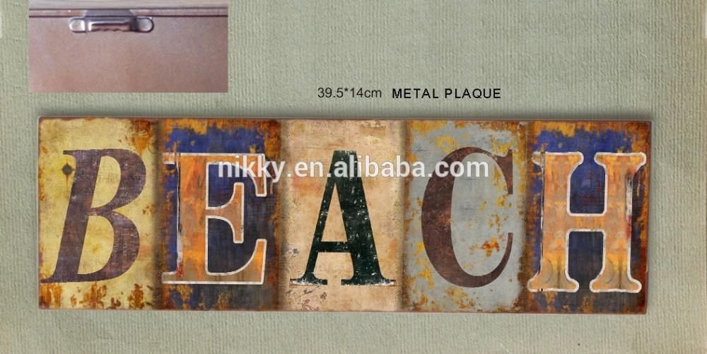 Distressed Metal Word Wall Art For Beach & Distressed Metal Wall With Regard To Metal Word Wall Art (View 13 of 20)