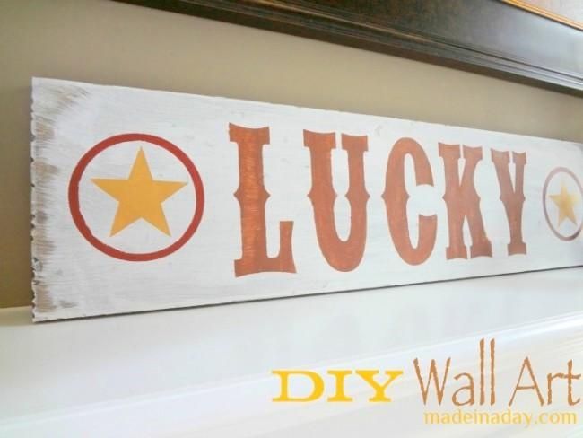 Diy Lucky Sign Wall Art | Made In A Day Throughout Cameo Wall Art (Photo 18 of 20)