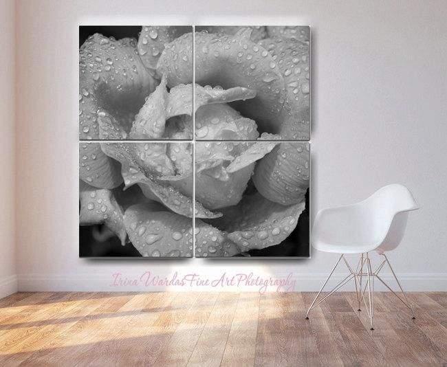 Extra Large Canvas Wall Decor | Black &white 4 Panel Wall Art Set Inside Large Black And White Wall Art (View 20 of 20)