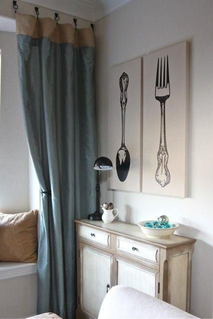 Fork And Spoon Vinyl Wall Decal French Country Home Decor 63 In Oversized Cutlery Wall Art (Photo 20 of 20)