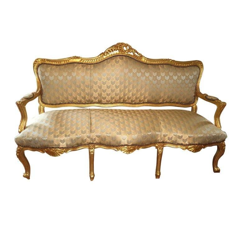 French Gilt Sofa In The Style Of Louis Xvi For Sale At 1Stdibs Within Bench Style Sofas (Photo 20 of 20)