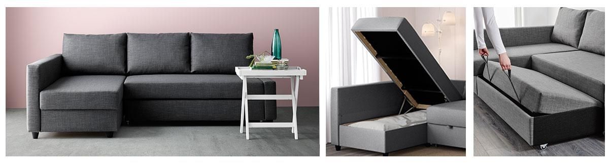 Friheten Corner Sofa Bed With Storage Skiftebo Dark Grey – Ikea With Corner Sofa Beds (View 9 of 20)
