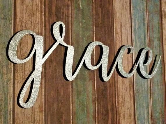 Grace Sign Farmhouse Wall Decor Grace Wall Art Rustic Word In Grace Wall Art (View 7 of 20)