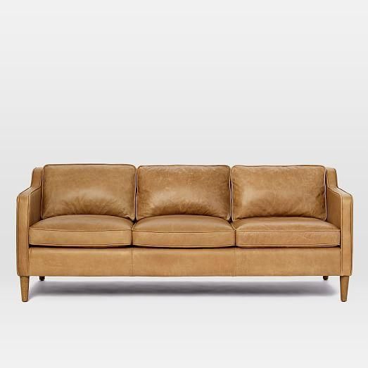 Hamilton Leather Sofa (81") | West Elm Intended For Beige Leather Couches (Photo 15 of 20)