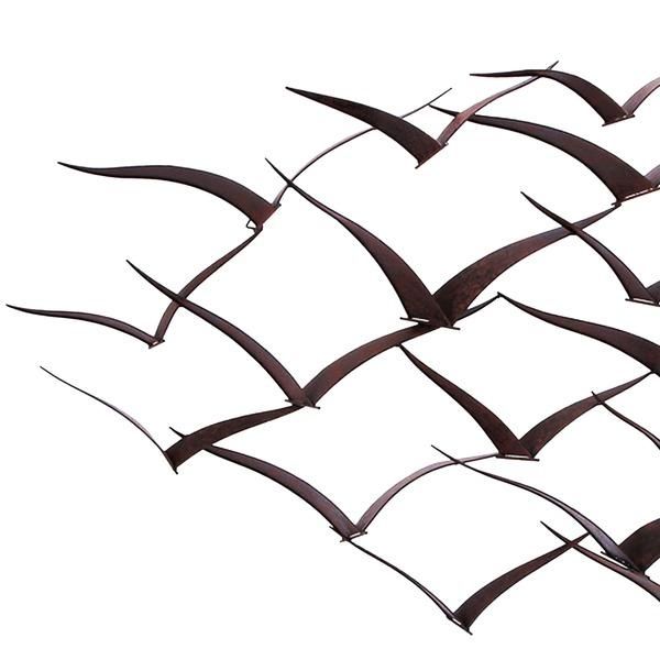 Handcrafted Flock Of Metal Flying Birds Wall Artoverstock Throughout Birds In Flight Metal Wall Art (Photo 6 of 20)