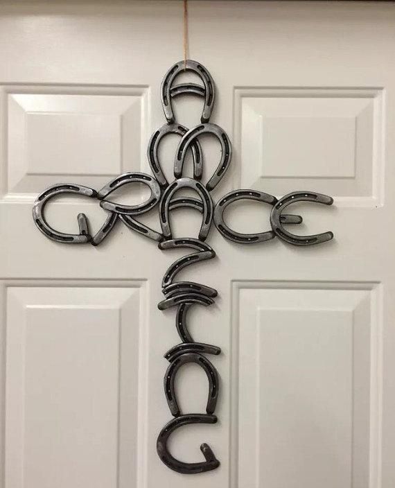 Items Similar To Amazing Grace Horseshoe Cross Horse Shoe Wall Art Within Grace Wall Art (Photo 19 of 20)