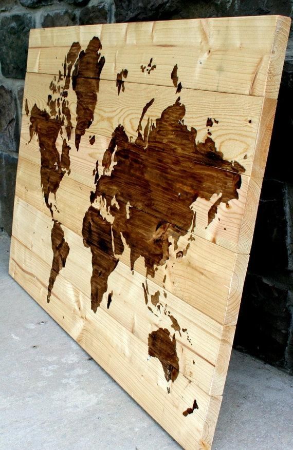 Items Similar To Rustic Wood World Map Wall Art 21" X 31" On Etsy With Regard To Wooden World Map Wall Art (Photo 6 of 20)