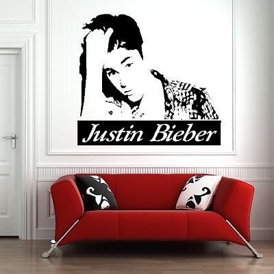 Justin Bieber Wall Sticker Art Design Graphic Vinyl Transfer Throughout Justin Bieber Wall Art (Photo 3 of 20)
