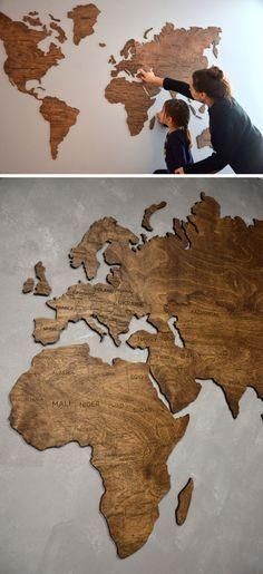 Large World Map №702 Canvas Print | Zellart Canvas Arts | Living Regarding Wooden World Map Wall Art (View 13 of 20)