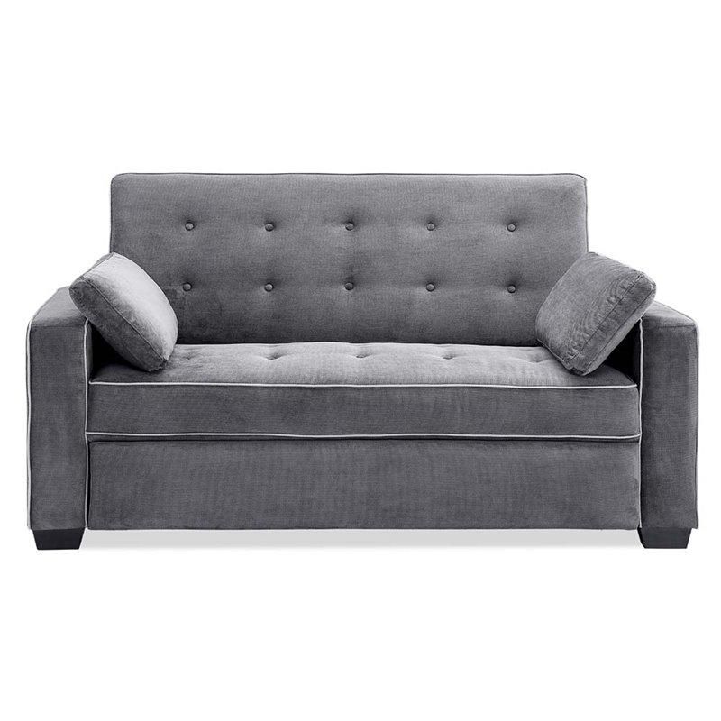 Lifestyle Solutions Monroe Convertible Queen Sofa In Gray – Sa Intended For Convertible Queen Sofas (View 2 of 20)