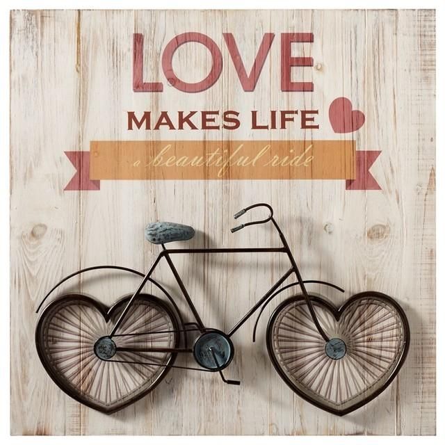 Love Makes Life A Beautiful Ride" Bicycle Wall Art – Contemporary Pertaining To Bike Wall Art (View 11 of 20)