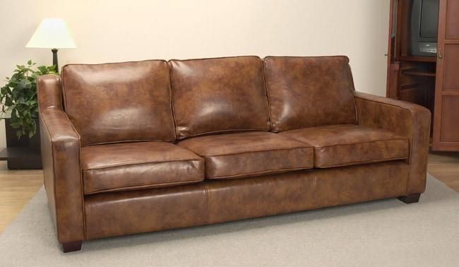 Magnolia Bomber Brown Leather Sofa – Free Shipping Today With Regard To Bomber Leather Sofas (View 15 of 20)