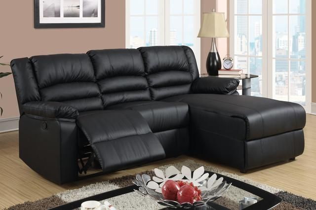 Mini Sectional Sofa.unique Black Luxury Plastic Pillow Small Inside Black Leather Chaise Sofas (Photo 2 of 20)