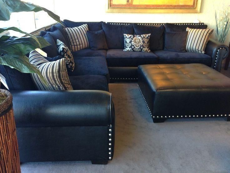 Navy Blue Leather Sectional Sofa #1083 Throughout Blue Leather Sectional Sofas (Photo 12 of 20)