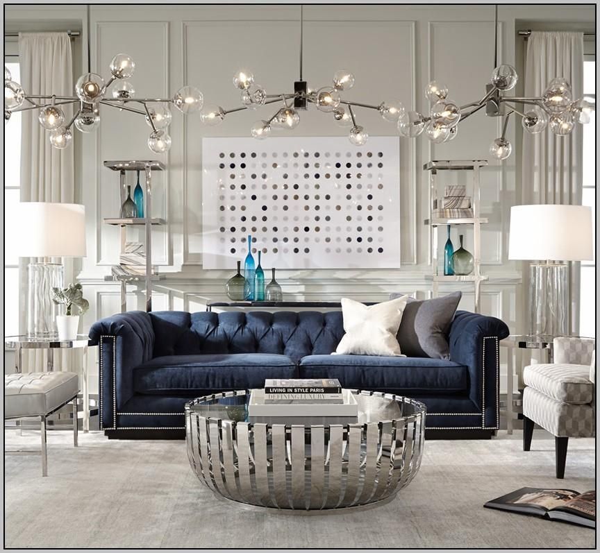 Navy Blue Velvet Tufted Sofa – Sofas : Home Decorating Ideas #%hash% With Regard To Blue Velvet Tufted Sofas (View 7 of 20)