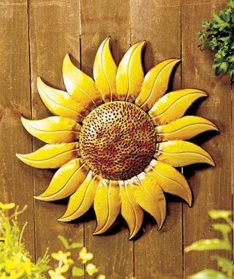 New Giant Sunflower Metal Wall Decor Flower Home Art Kitchen Yard Throughout Metal Sunflower Yard Art (Photo 12 of 20)