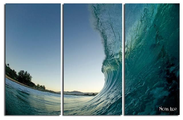 Nicola Lugo 'waves' 20X48 Inch Canvas Wall Art (3 Piece Set Pertaining To 3 Piece Beach Wall Art (Photo 33083 of 35622)