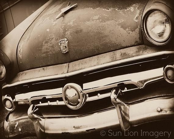 Old Ford Truck Black And White Rustic Wall Art Classic Regarding Classic Car Wall Art (Photo 9 of 20)