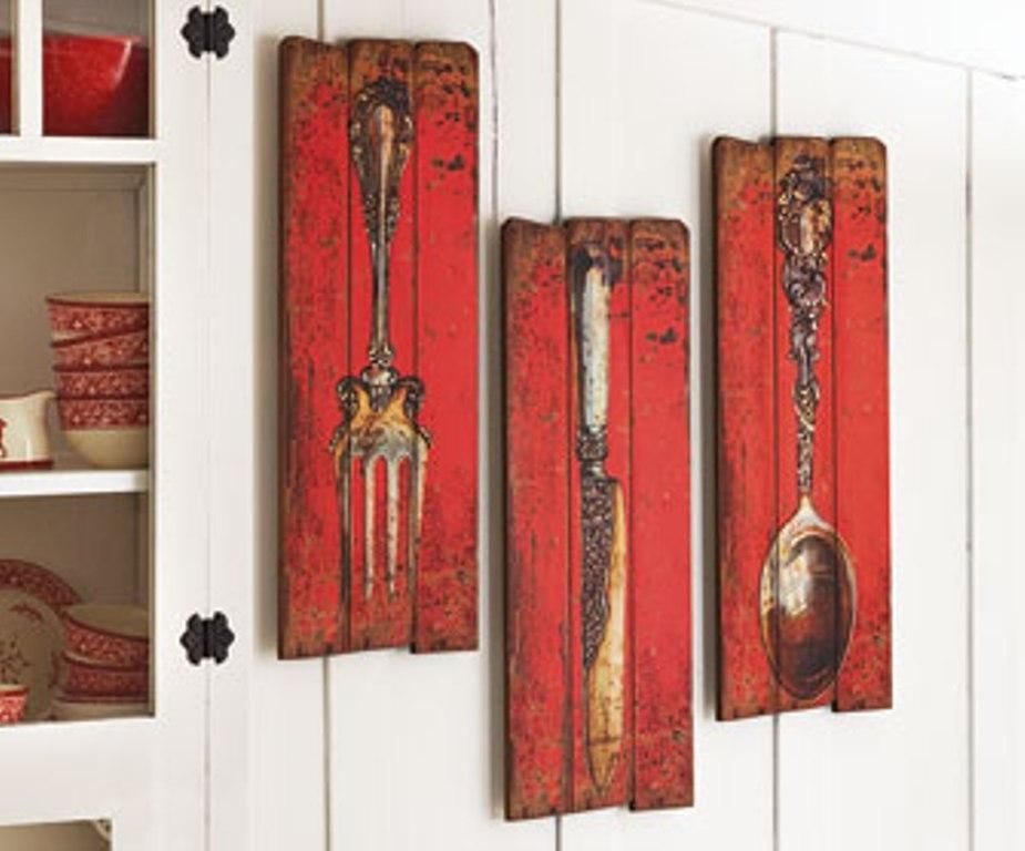 big kitchen fork and spoon wall decor