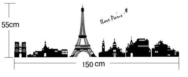Paris Eiffel Tower Wall Decals Quotes Princess Cartoon Vinyl Wall With Regard To Paris Vinyl Wall Art (Photo 11 of 20)