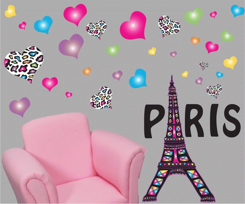 Paris Wall Decals / Paris Wall Stickers Theme With Eiffel Tower With Paris Themed Stickers (Photo 9 of 20)