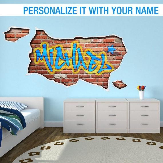 Personalized Graffiti Custom Name Wall Art Bedroom Decal In Personalized Graffiti Wall Art (View 13 of 20)