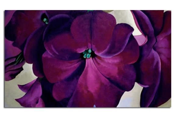 Purple Trumpet Flower Head Canvas Wall Art Picture Print 34X20 52X87Cm Intended For Purple Wall Art Canvas (View 16 of 20)